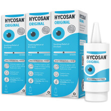 Hycosan Original - Triple Pack - Preservative Free Eyedrops - Sodium Hyaluronate 0.1% - Eye Drops for Mild to Moderate Dry Eye Symptoms and Contact L