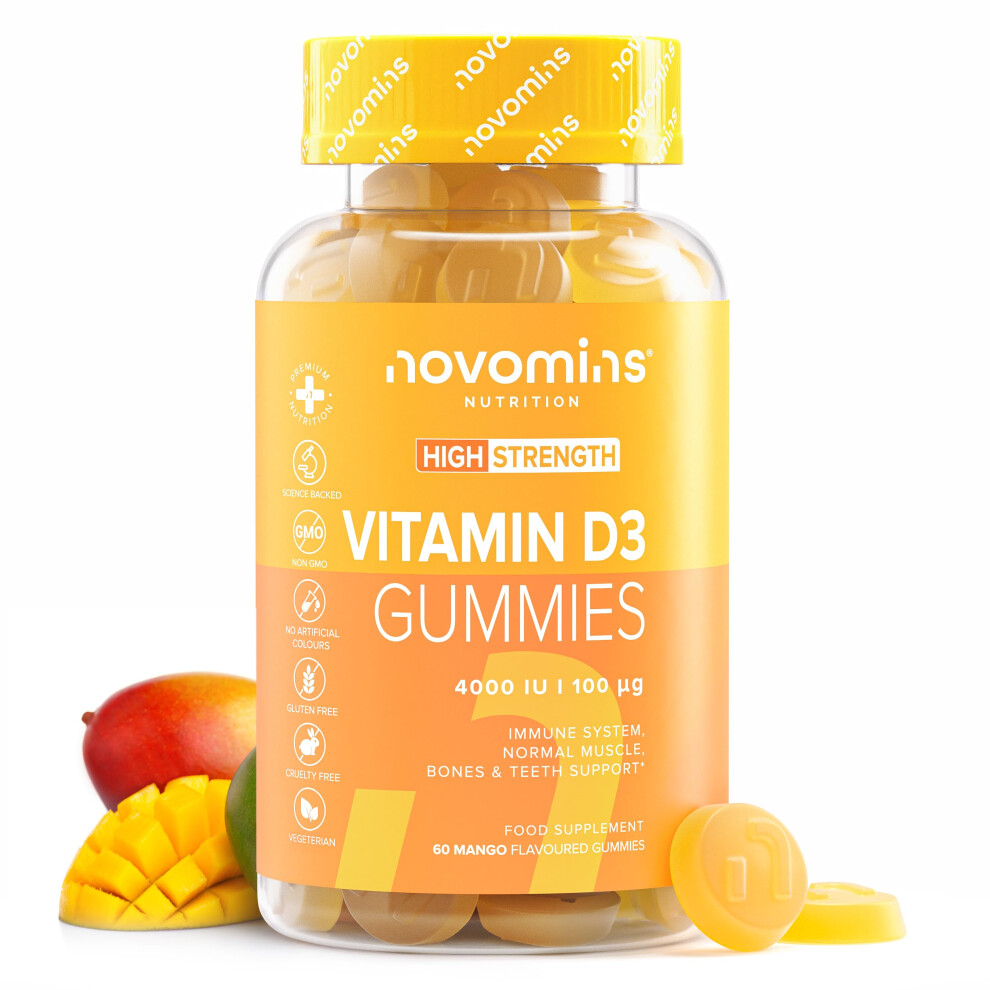 Novomins Vitamin D Gummies | 4000 Iu Vitamin D3 | Vegetarian & Gluten