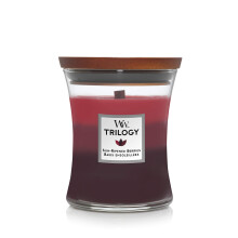 Woodwick Medium Hourglass Scented Trilogy Candle | Sun|Ripened Berries | with Crackling