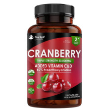Cranberry Tablets Triple Strength 30000mg | Added Vitamin C & D |