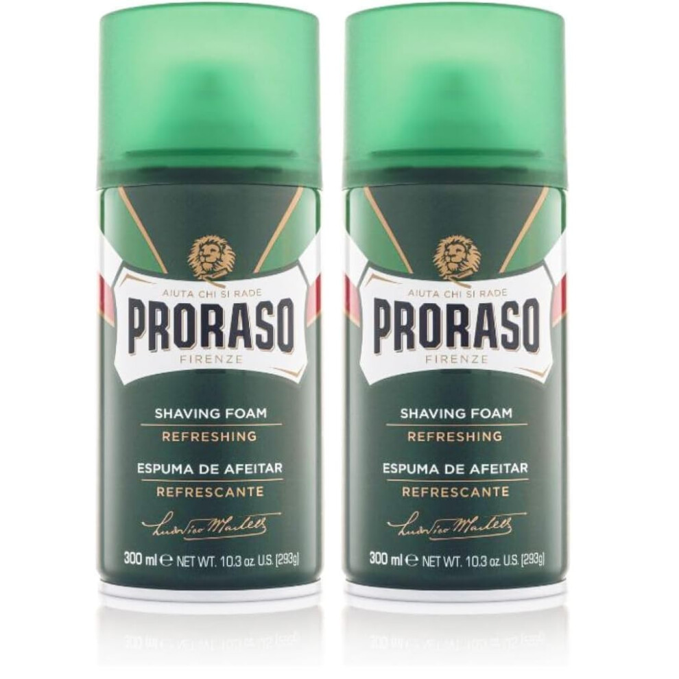 Proraso Shaving Foam 300Ml Refreshing And Toning Shaving Foam With Eucalyptus Oil