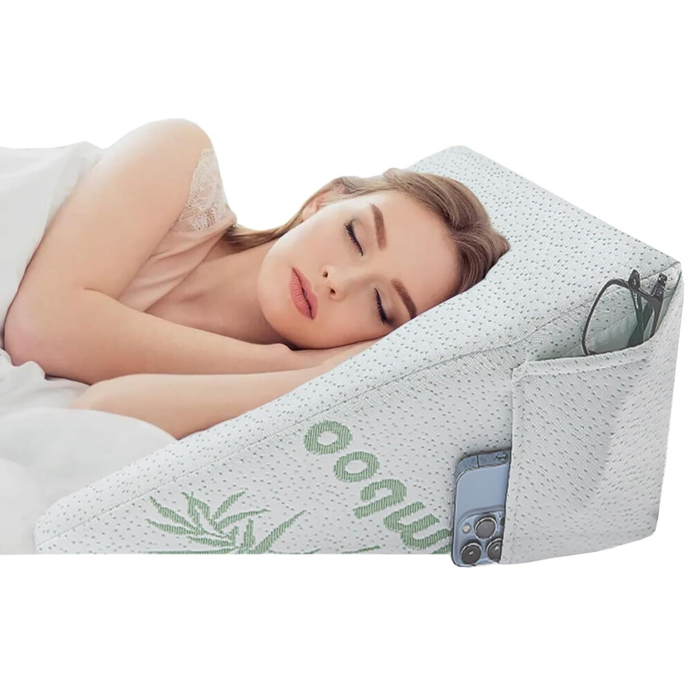 Brillars ???????????????????????????? Bamboo Bed Wedge Pillow | Deeper Sleep | Antibacterial Breathable