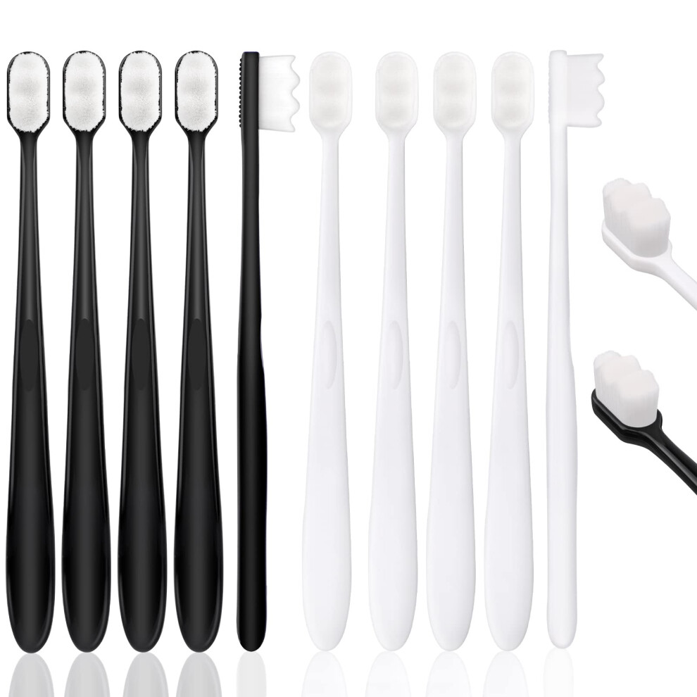 Winkio Soft Bristle Toothbrush,10Pcs Extra Soft Micro Nano Toothbrush For Sensitive Gums, Adult Tooth Brush With 20000 Soft Bristles Sterile Fiber For Sensi