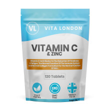 Vitamin C & Zinc 1200mcg | 120 High Strength Vegan Tablets (Not Capsule or Powde