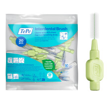 TePe Interdental Brush, Extra Soft, Green, 0.8mm/ISO 5, 20pcs, Plaque Removal, e