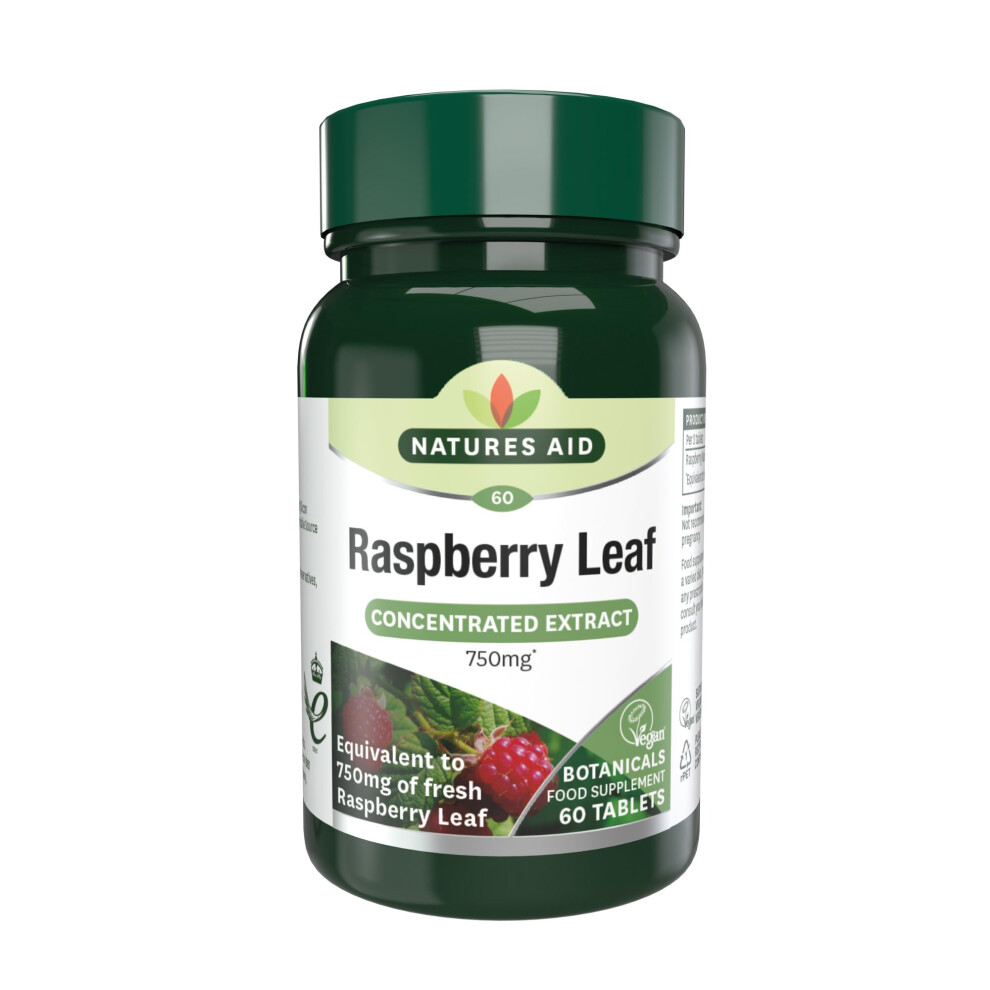 Natures Aid Raspberry Leaf Tablets 750Mg Equivalent Â High Potency Support For WomenâS Health & Menstrual Comfort Support - Botanical Supplement
