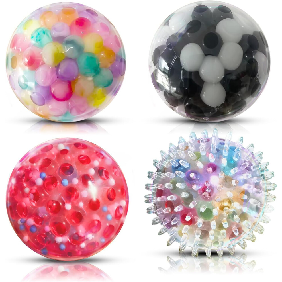 Almah Stress Balls For Adults (4 Pack), Hand Exercise Balls, Hand Therapy Balls For Relax, Anxiety, Fidget, Tension And Stress