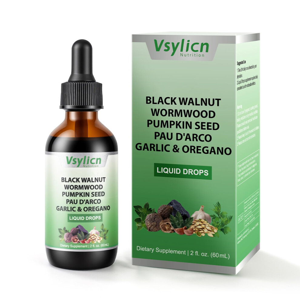 Vsylicn Black Walnut And Wormwood Drops | For Intestinal Cleanse & Gut