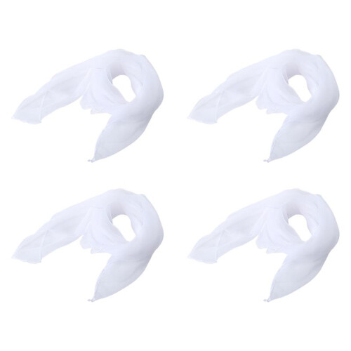 4X Bello Moda Pianura Piazza Chiffon Collo Sciarpa Capo Sciarpe 70 cm X 70 cm (Bianca)