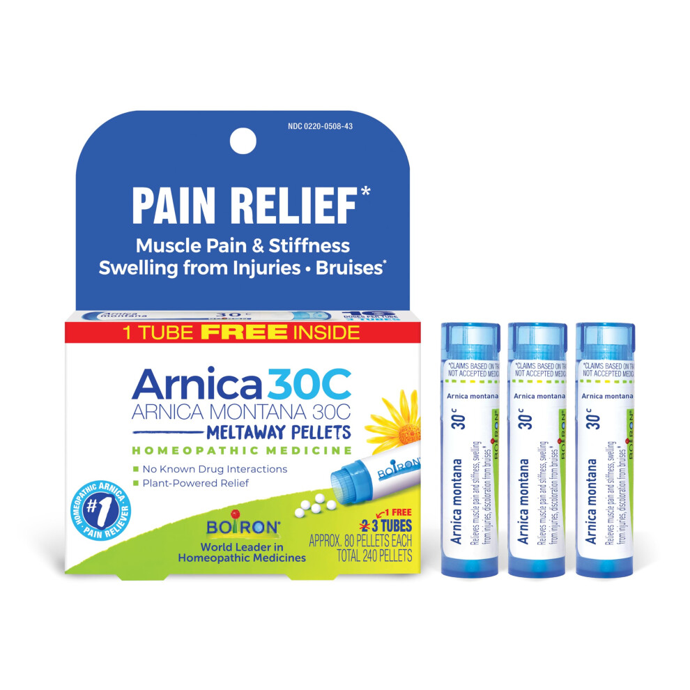 Boiron Arnica Montana, 1 Pack Of 3 Tubes, 30C Pain Relief Medicine
