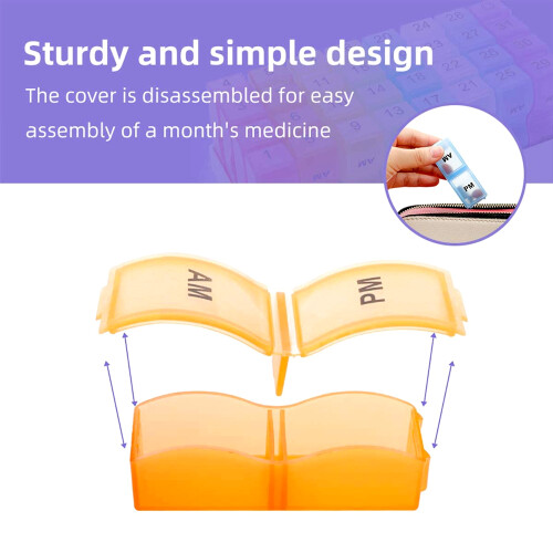 Pill Boxes Monthly Pill Organizer 2 Time a Day 31 Day Case 1