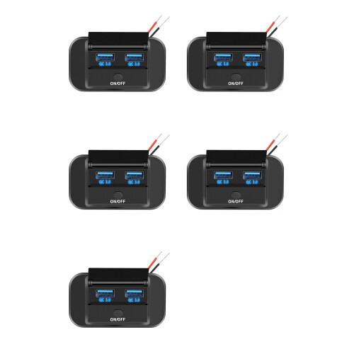 5X Dual USB PD Type C Quick Charger Socket 12V/24V QC3.0 Power Adapter Modified Outlet with /Off Button