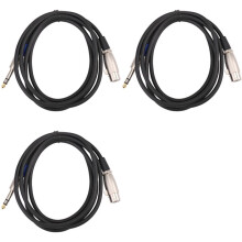 3st 6,35 mm 1/4 Inch TRS Naar XLR Mannelijk Naar Vrouwelijk Kabel 3-Pins Vrouwelijke Stekker Stereomicrofoonkabel Audiosnoer (6ft)