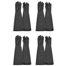 8x Strahlgummihandschuhe zum Sandstrahlen Von SandstrahlgeräTen, Sandstrahlschrank, Sandstrahlhandschuhe, SandstrahlgeräTeteile, 60 cm, Schwarz