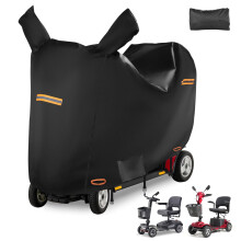 Waterproof Covers for Mobility Scooters,420D Mobility Scooter Cover Outdoor,Rearview Mirror Hood,Reflective Strips, Lock Holes & Air Vents, Universal