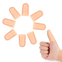 Qianyu 8 PCS Gel Finger Protectors Skin Color Fingertip Bandages Covers Support Waterproof Finger Sleeves Cots Reusable Elastic Tips Guards Pain Reli