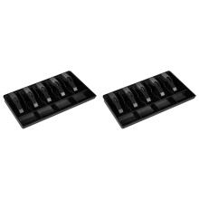 2X Kassalade-Inzetbak 5 Bankbiljetten/4 Muntvakken met Metalen Clips, Supermarktkassa