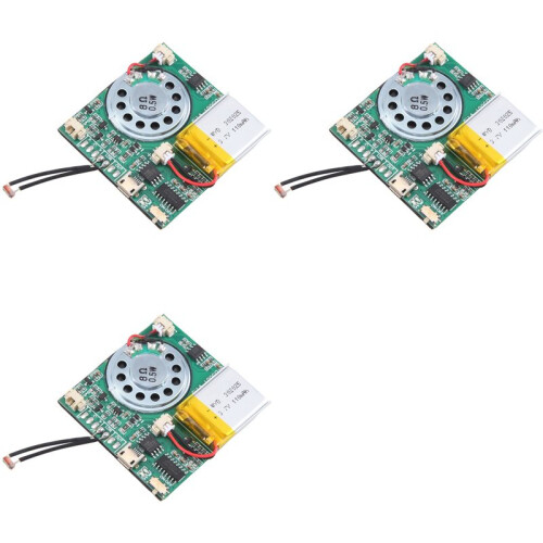 3X USB Recording Music Module DIY MP3 Recordable Sound Module USB Downloadable Sound Module, Light Control