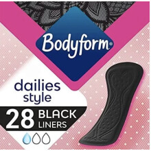 Bodyform Black Normal Panty Liners 5X PACK OF 21