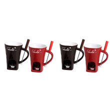 4X Chocolate Hot Pot Melting Cup Fondue Mug Hot Pot Ceramic Melting Cup Melting Pot Tea Light Heating Warmer