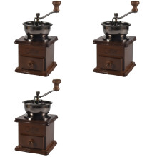 3X Macinino da Caffe' Manuale Legno / Metallo Mulino Mulino A Mano Spice (Color Legno)