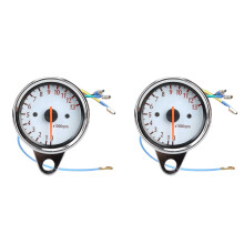 2X Universal Motorrad Roller 13000 RPM Analog Tachometer Lehre Nachtlicht