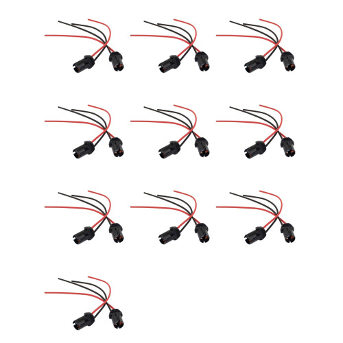 20 Pieces T10 W5W 168 194 Car Lamp Bulb Socket Socket for Glass Socket Parking Light Socket Connector Black