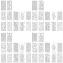 48 Pieces Stencils for Crafts, Brick Dot Layering Stencils Mixed Media Art Texture Stencils for Painting Card Making