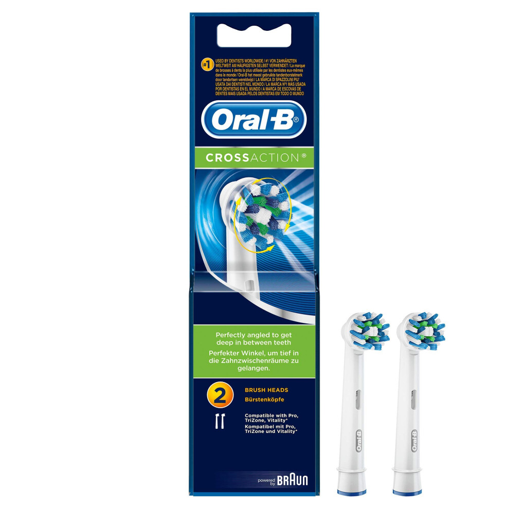 Oral-B Oral|B Crossaction Toothbrush Heads Pack Of 2 Replacement Refills For Electric Rechargeable