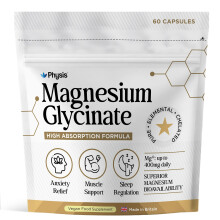 Physis Magnesium Glycinate 400mg Daily | High Absorption Vegan Capsules for Sleep