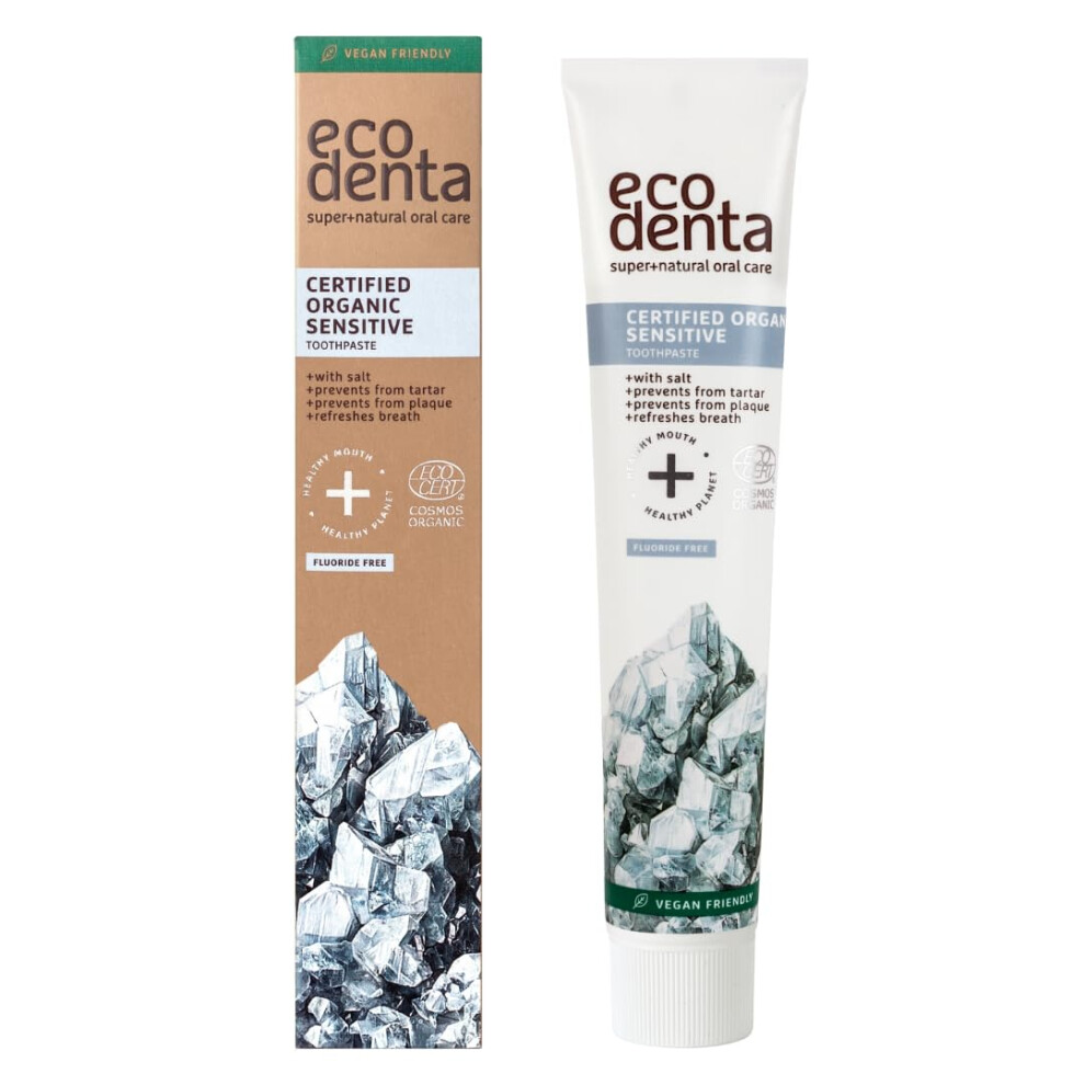 Ecodenta Organic Toothpaste Fluoride Free | Sensitivity Relief Tooth Paste With Salt