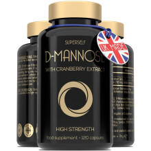 D-Mannose with Cranberry Capsules - 1000mg D Mannose & Cranberry High Strength - Natural Daily Balance Routine - Easy to Swallow 120 Tablets - UK Mad