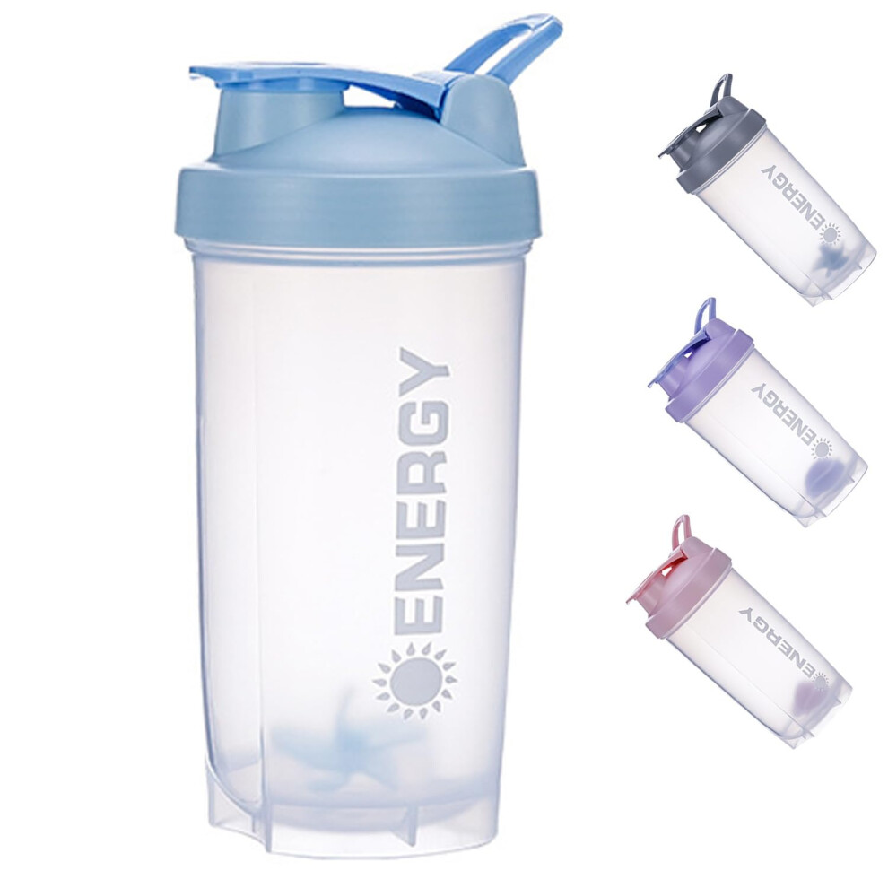 Pubiao Blue Protein Shaker Cup Sports Supplements Shakers With Mixer Ball Fitness Milkshake Portable Workout Water Cup 500 Ml,