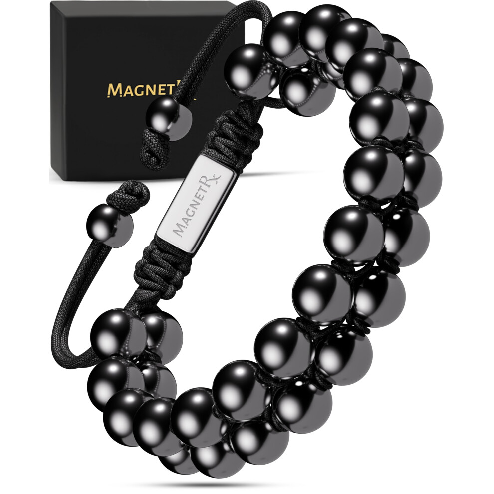 Magnetrx Magnetic Hematite Bracelet Â Max Strength Magnetic Stones Â Beaded Magnetic Bracelets For Men And Women (Double Strength 8Mm)