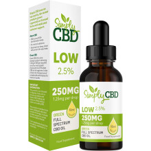 Simply CBD Oil Drops | Low Strength (250mg) | Contains CBD and