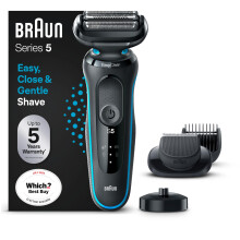 Braun Series 5 Electric Shaver with Beard Trimmer Charging Stand Wet &