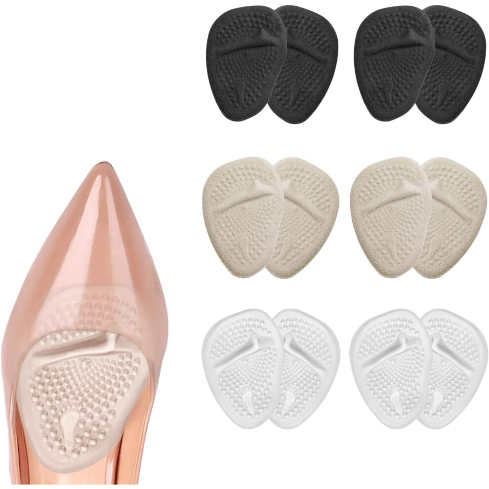 Uraqt High Heels Pads, 6 Pairs Metatarsal Pads For Women, Reusable Ball Of Foot Cushion, Forefoot Gel Insoles Prevent Blisters And Calluses