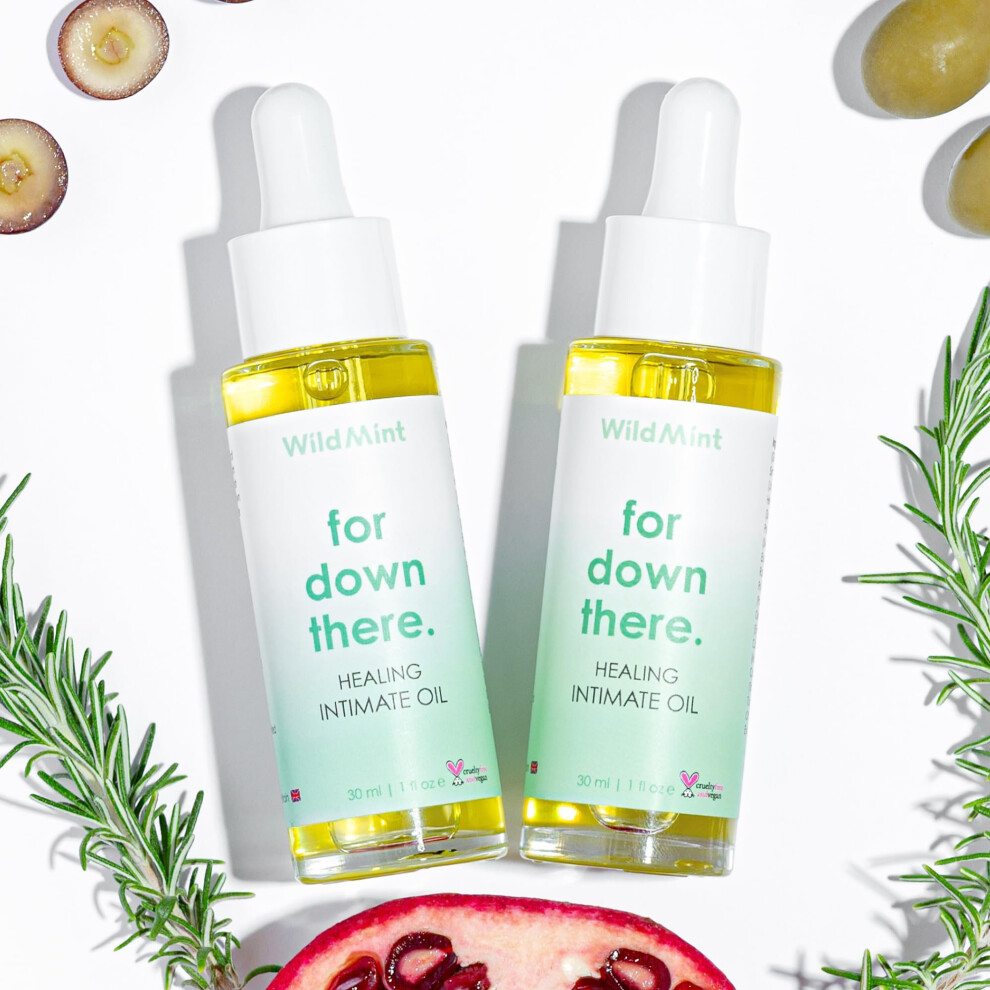 Wildmint Healing Intimate Oil For Down There Twin Pack | After Shaving Bikini Line Oil Ingrown Hairs, Razor Bumps | Fragrance-Free Natural Itch Relie