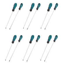 12 Pakjes 12 Inch Lange Gleuf- en Kruiskopschroevendraaier Platte Schroevendraaier Magnetische Schroevendraaier met Rubberen Handgreep