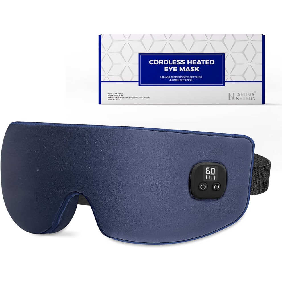 Aroma Season Silk Heated Eye Mask Cordless Warm Eye Compress For Dry 7505515411936