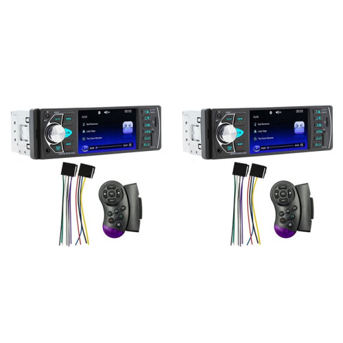 2Conjunto Tela de 4,1 Polegadas MP5 Player de Carro Compatível com  1 Din Sistema de Áudio Remoto USB AUX FM Suporte Câmera de Visão Traseira