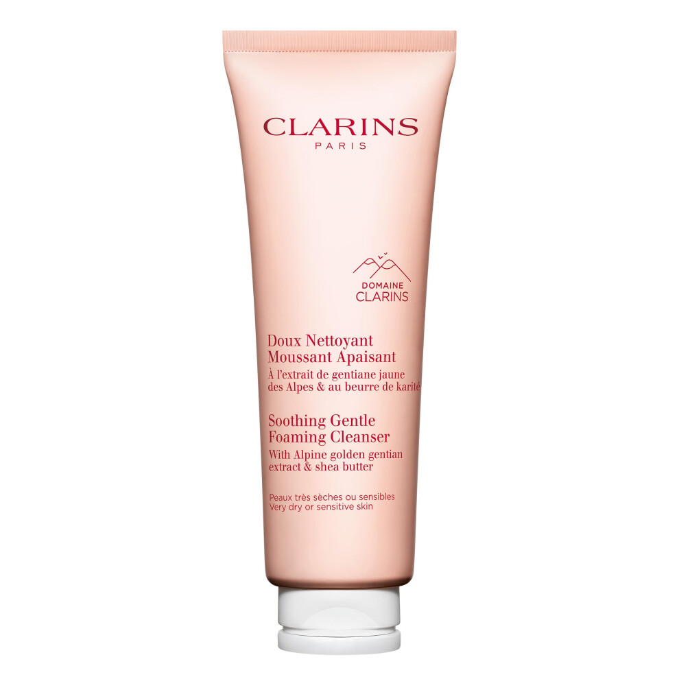 Clarins Soothing Foaming Cleanser 125Ml | Gentle, Hydrating Cleanser For Sensitive Skin | Removes Makeup & Impurities Without Drying
