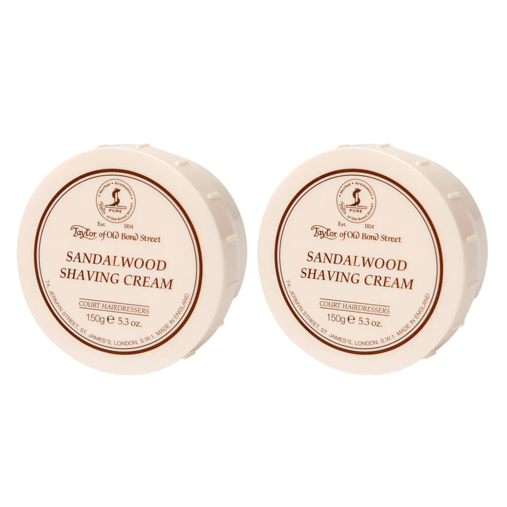 Taylor Of Old Bond Street Cream Sandalwood Shaving Bowl 150G 2|Pack
