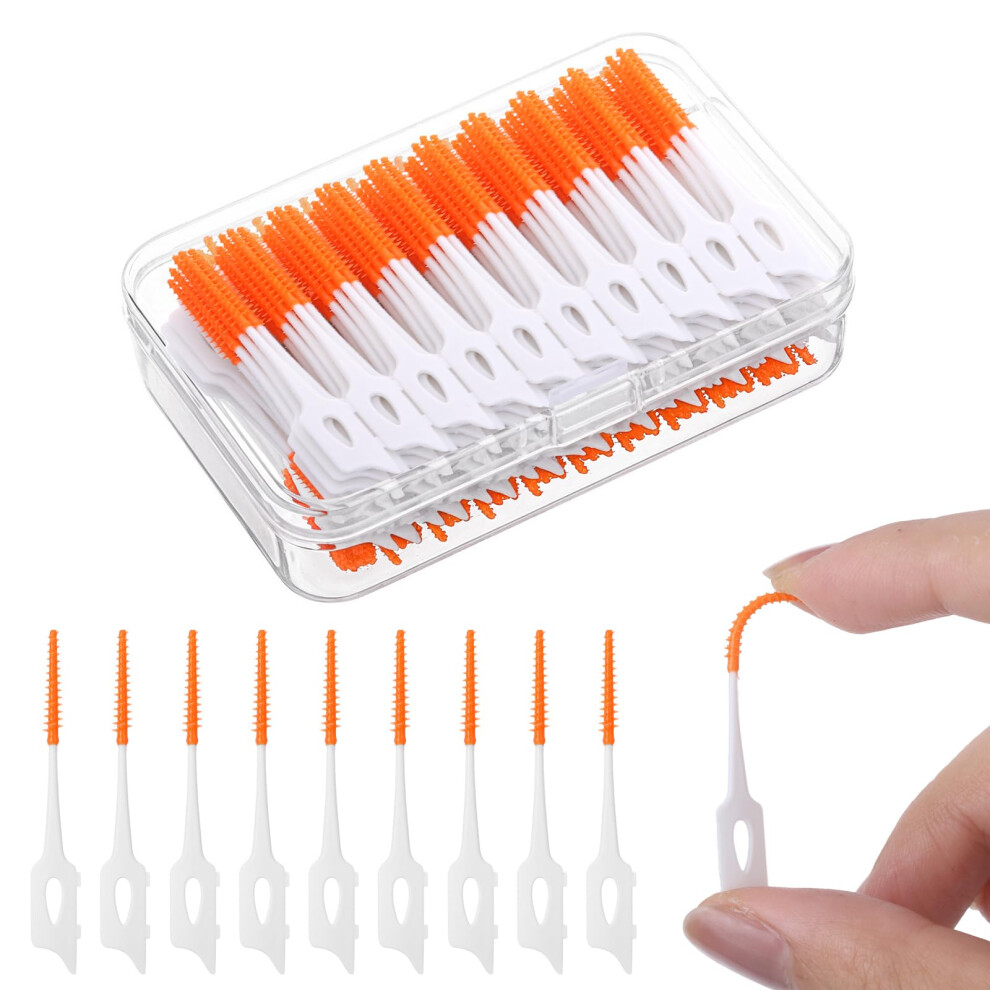 Rayito 350 Pieces Interdental Brushes, Silicone Dental Brushes 2-In-1