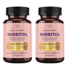 Inositol Myo & D-Chiro 4100MG Vegan Capsules 2X Bundle, Metabolic Function, Hormonal Balance and Psychological Function, 9-in-1 Inositol, Folate 5-MTH