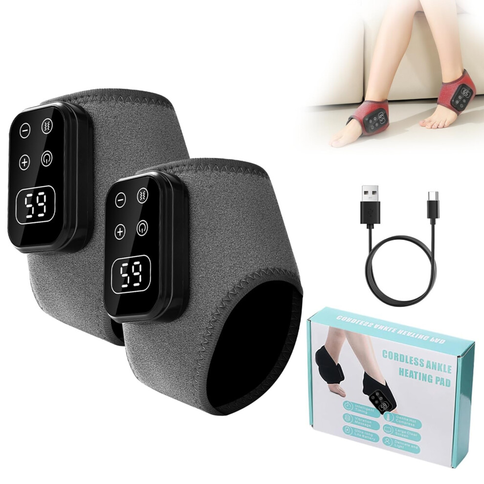 Jdkjag Smart Heating Foot Massager Ankle Warmer With Vibration | 5 Massage Modes