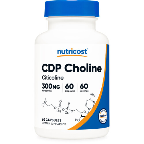 Nutricost CDP Choline (Citicoline) 300mg, 60 Veggie Capsules -