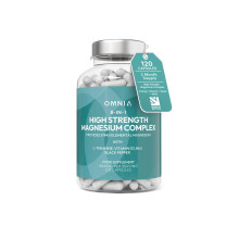 OMNIA High Strength Magnesium Complex – 8-in-1 Magnesium Glycinate, Citrate, Malate & Oxide with L-Theanine, Vitamin D3, B6 & Black Pepper -120 V