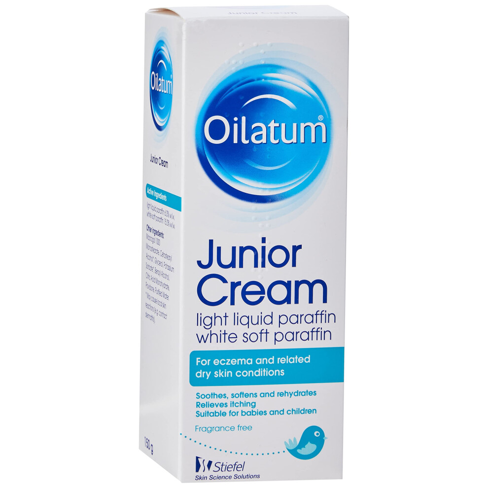 Oilatum Junior Cream, Eczema And Dry Skin Emollient For Kids, Soothing And Hydrating Moisturizer For Sensitive, Itchy Skin, Dermatologist Recommended