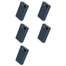 5pcs 6X18650 Battery Charger Box Power Bank Case 18650 Battery Charging Box for Mobile Phone Charge, Black